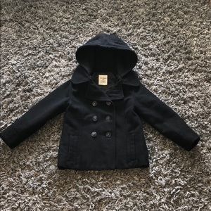 Little girl black peacoat